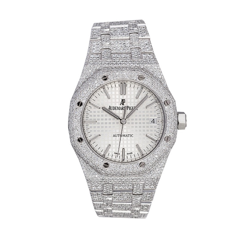 Custom Diamond Set Audemars Piguet Royal Oak 37mm Stainless Steel Watch