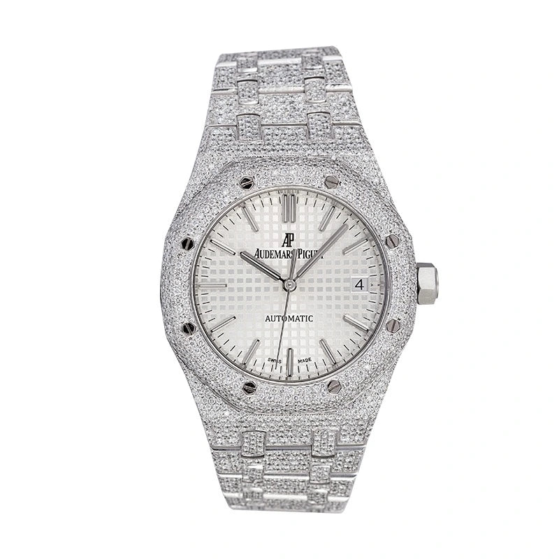 Full view of Custom Diamond Set AP Royal Oak 37mm