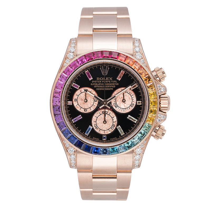 Rolex Daytona 18ct Everose Gold Custom Rainbow 116505