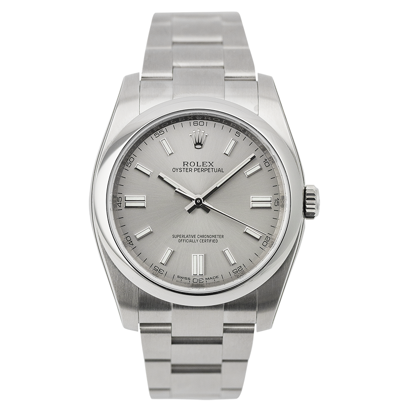 Rolex Oyster Perpetual 36mm Stainless Steel White Grape/Index 116000