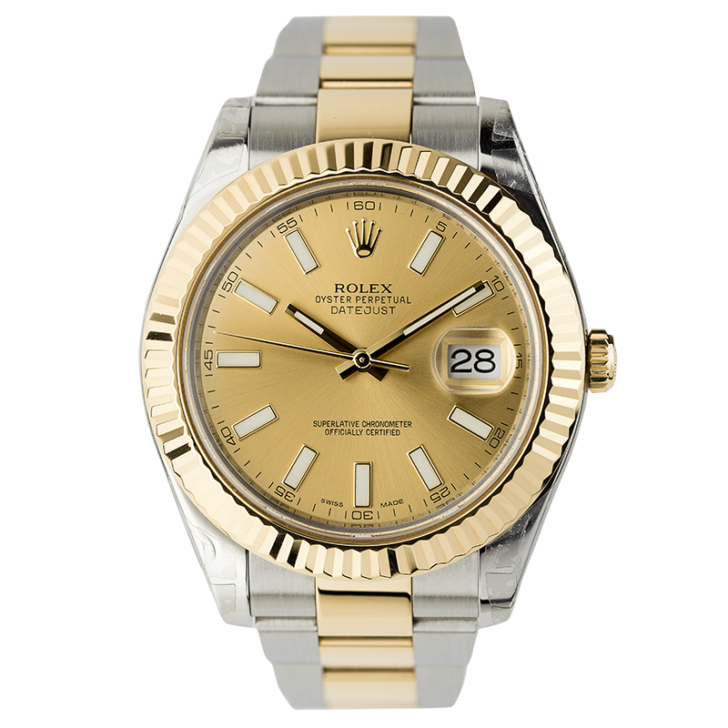 Rolex DateJust II 41mm Steel/Gold Champagne/Index Oyster 116333