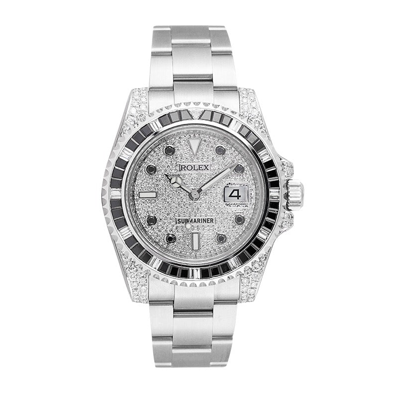 Rolex Submariner Date Stainless Steel Diamond Set with Custom PavE Dial 116610LN