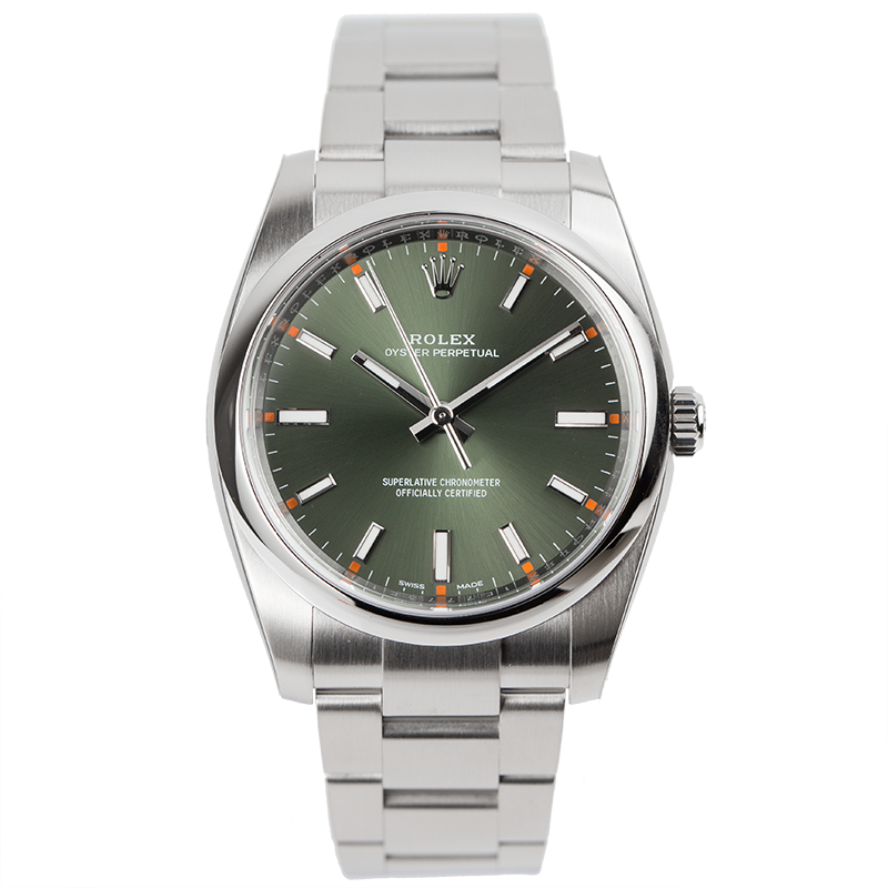 Rolex Oyster Perpetual 34 Steel Olive Green Dial Oyster 114200