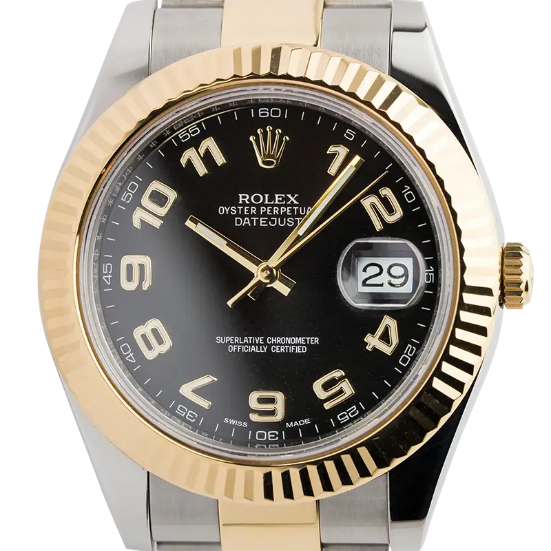 Rolex DateJust II 41mm Steel/Gold Black/Arabic Oyster 116333
