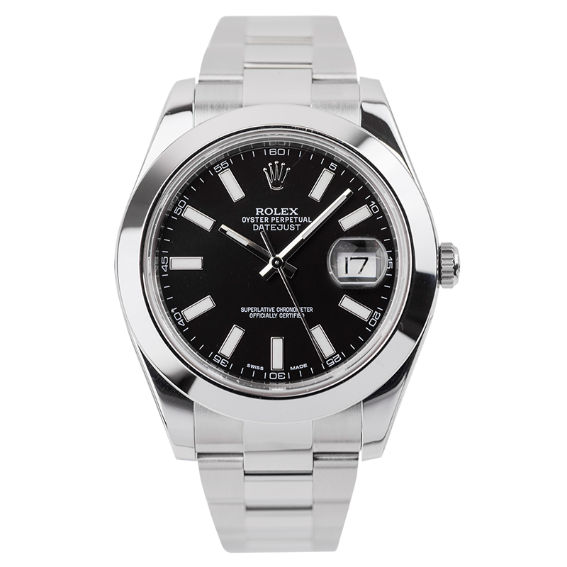 Rolex DateJust II Stainless Steel Black/Index 116300