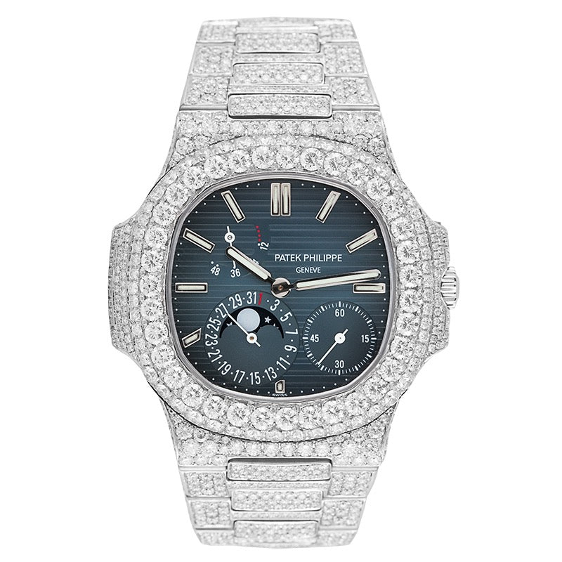 Patek Philippe Nautilus 5712 in Steel Full Custom Diamond Set