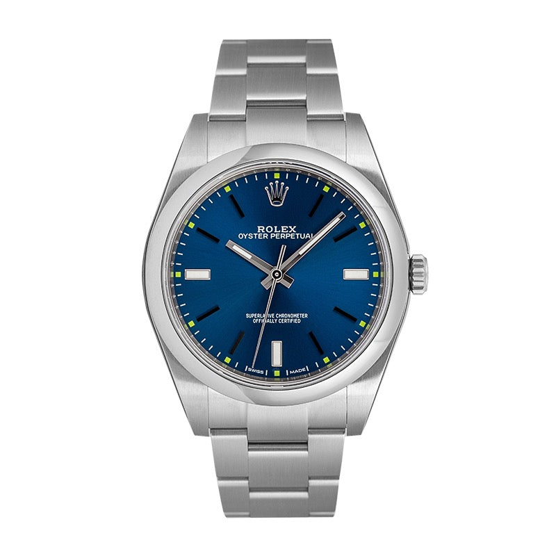 Rolex Oyster Perpetual 39 mm Steel Blue Dial 114300