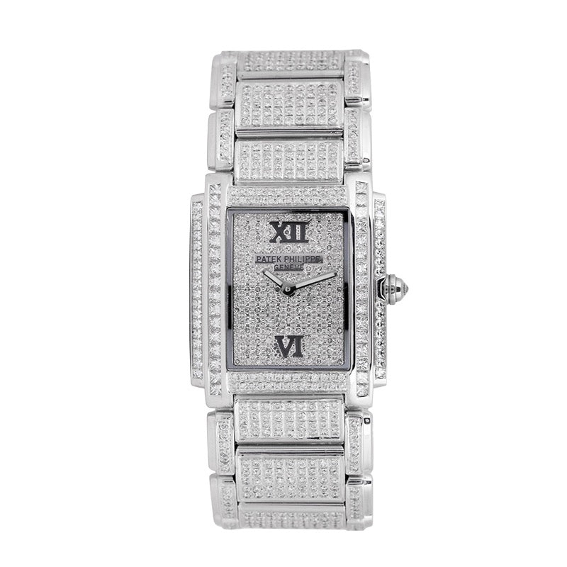 Custom Diamond Set Patek Philippe Twenty 4 White Gold 4910/20G-001 Watch