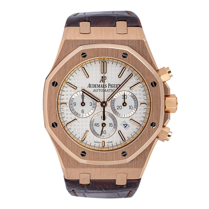 Audemars Piguet Royal Oak Chronograph 41mm Rose Gold White Dial