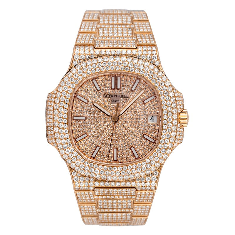 Custom Diamond Set Patek Philippe Nautilus Rose Gold 5711/1R Watch