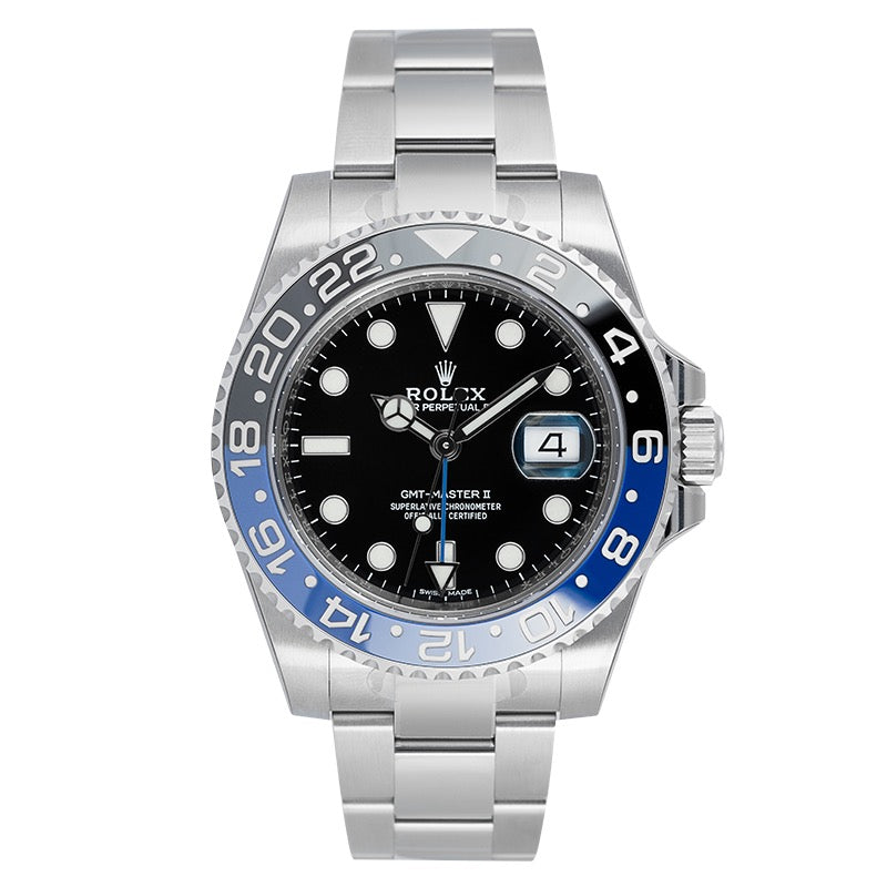 Rolex GMT-Master II Stainless Steel Black Dial Black/Blue Bezel (Batman) 116710BLNR