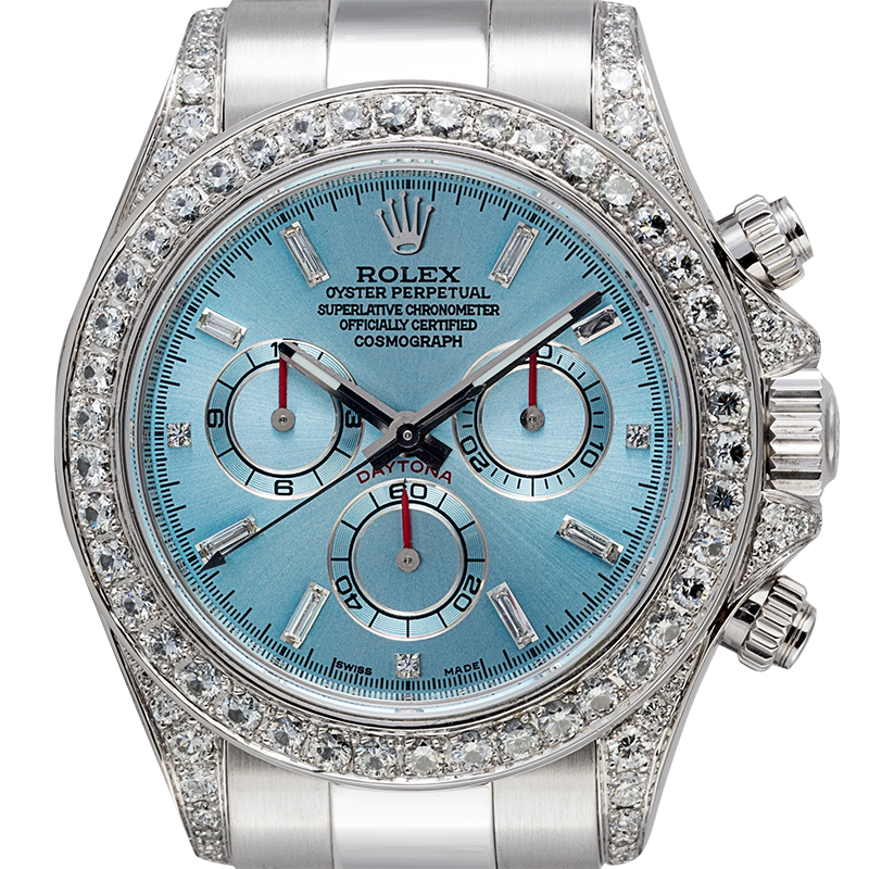 Rolex Daytona White Gold Ice/Diamonds Diamond Set Custom Watch 116509