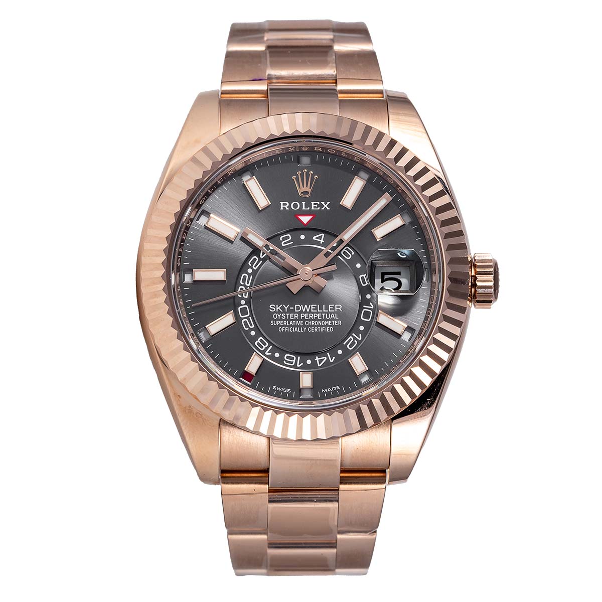 Rolex Sky-Dweller 18ct Everose Gold Dark Rhodium Dial 326935