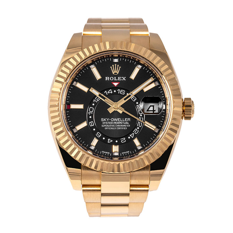 Rolex Sky-Dweller 18ct Yellow Gold Black Dial 326938