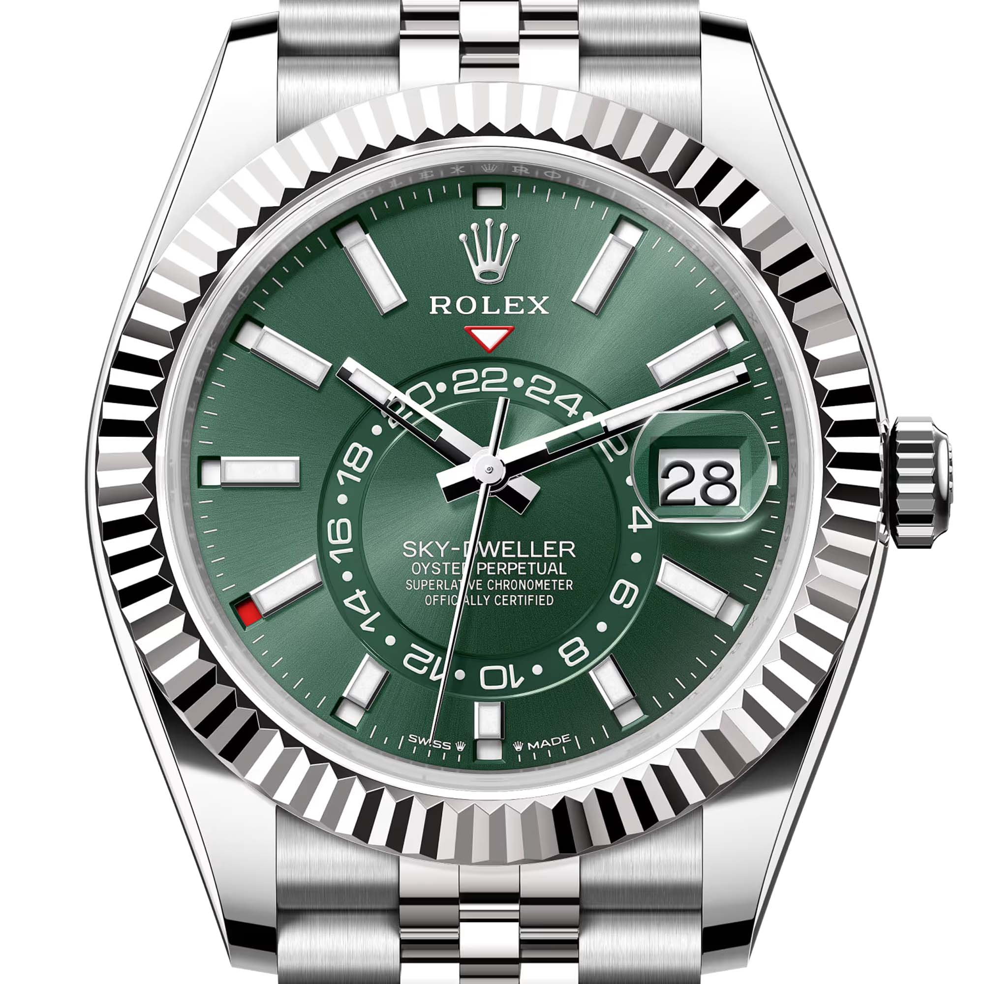 Rolex Sky-Dweller Stainless Steel Green Dial Jubilee 336934