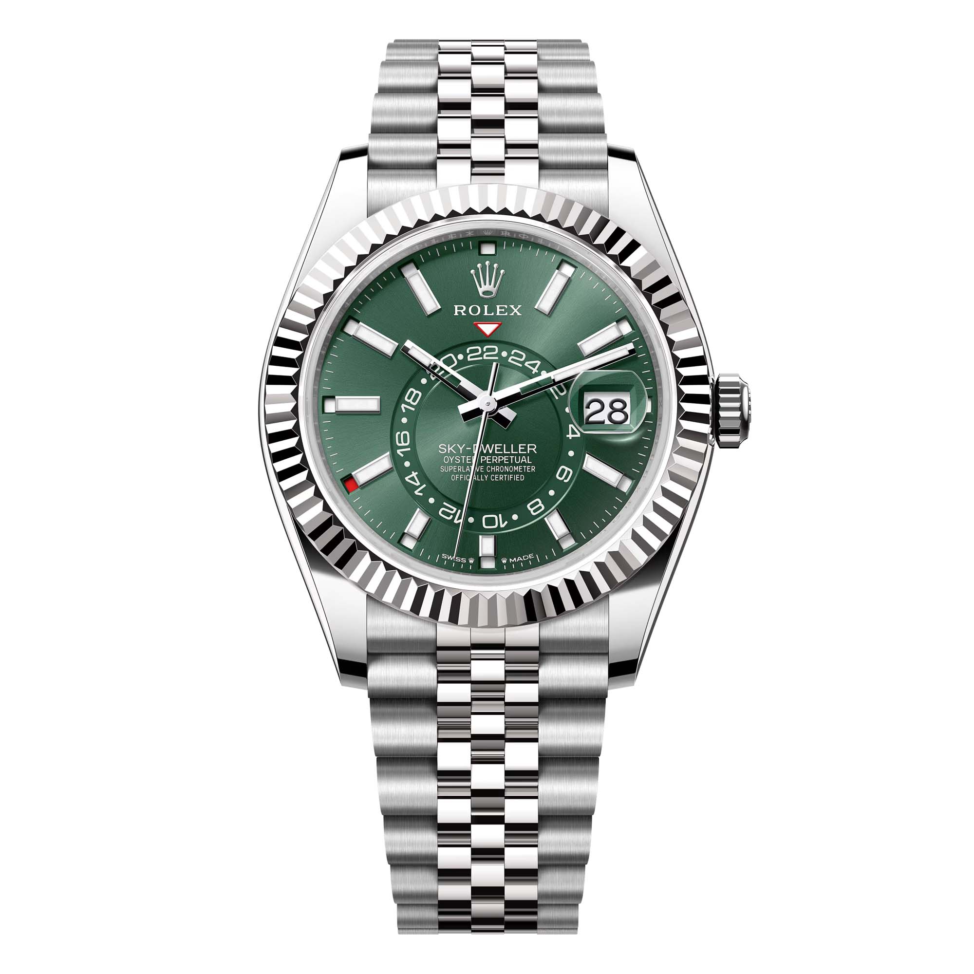 Rolex Sky-Dweller Stainless Steel Green Dial Jubilee 336934