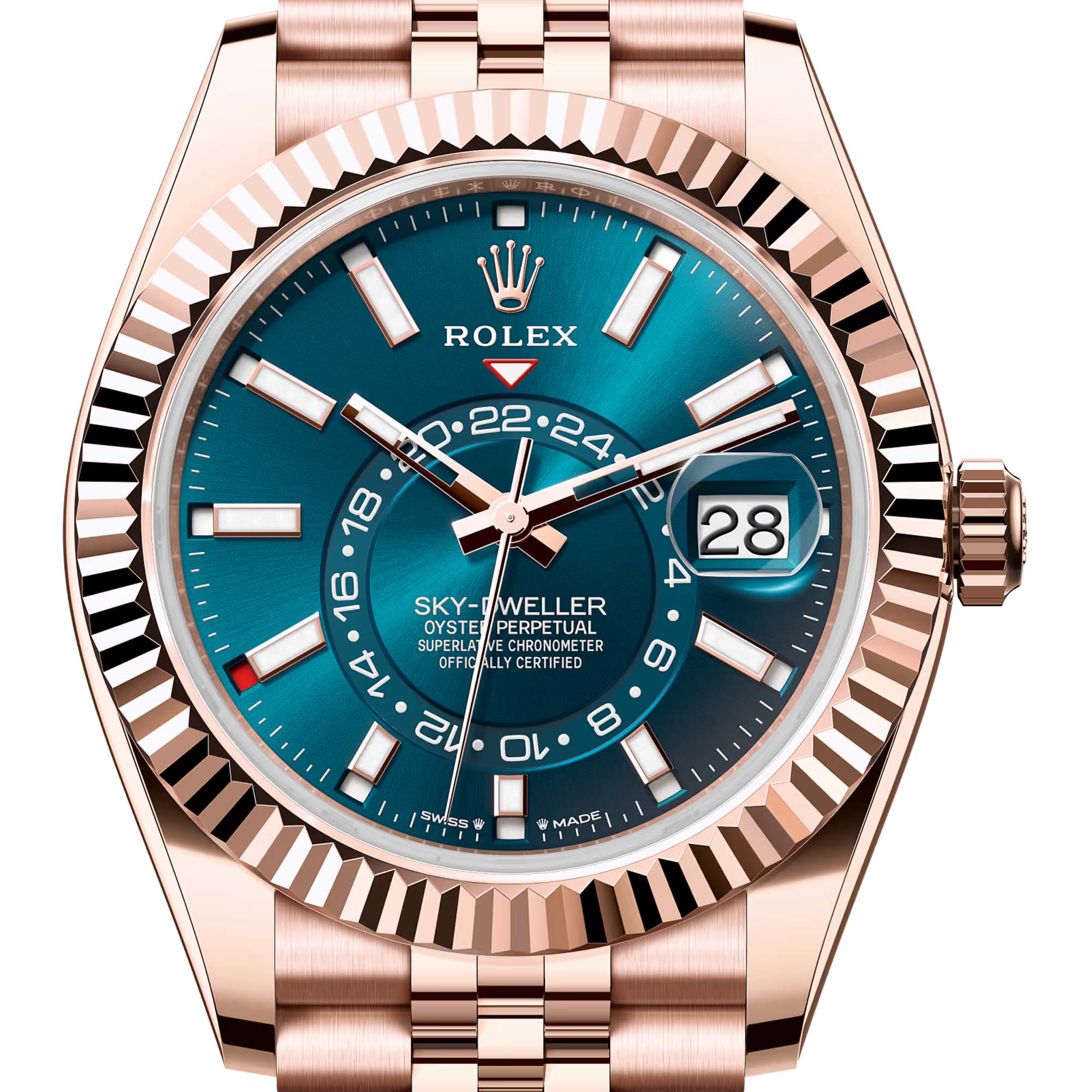 Rolex Sky-Dweller 18ct Everose Gold Blue Dial Jubilee 336935