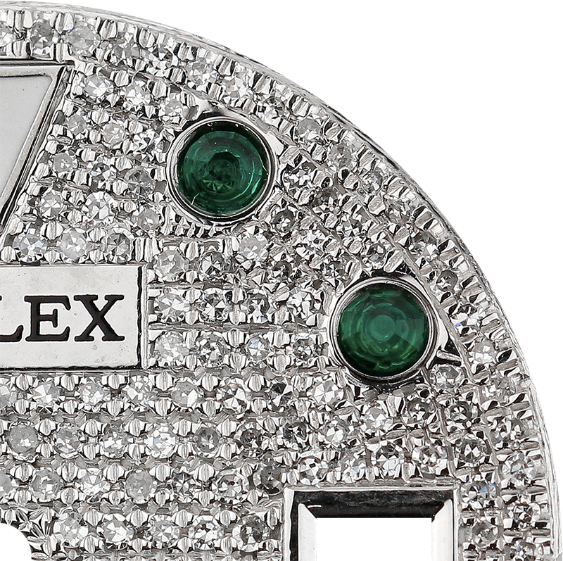 Rolex Submariner 40mm Diamond Pavé/Green Precious Stone Hour Marker Custom Dial