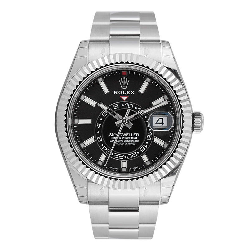 Rolex Sky-Dweller 904L Steel with Black Dial 326934