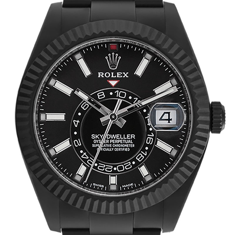 Custom Black PVD Rolex Sky-Dweller Steel Black Dial 326934