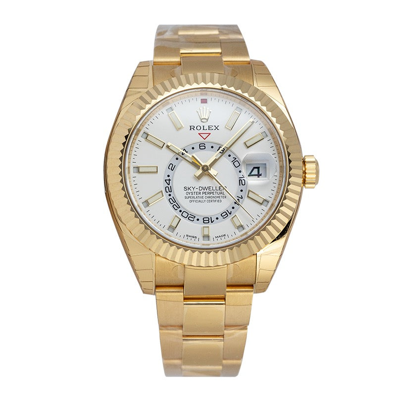 Rolex Sky-Dweller 18ct Yellow Gold White Dial 326938