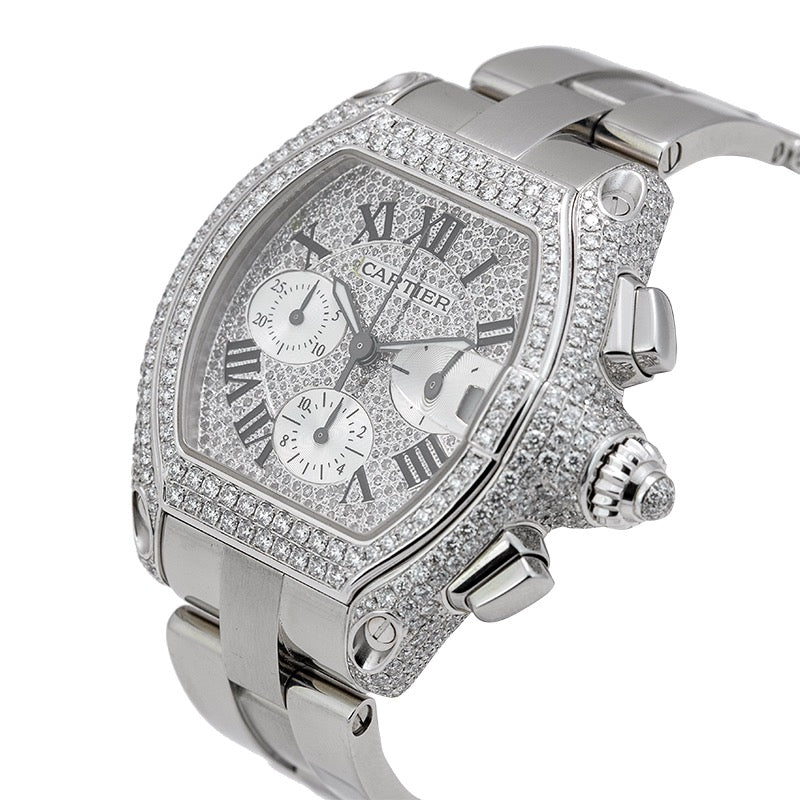 Cartier Roadster Chronograph XL Custom Diamond Set W62019X6