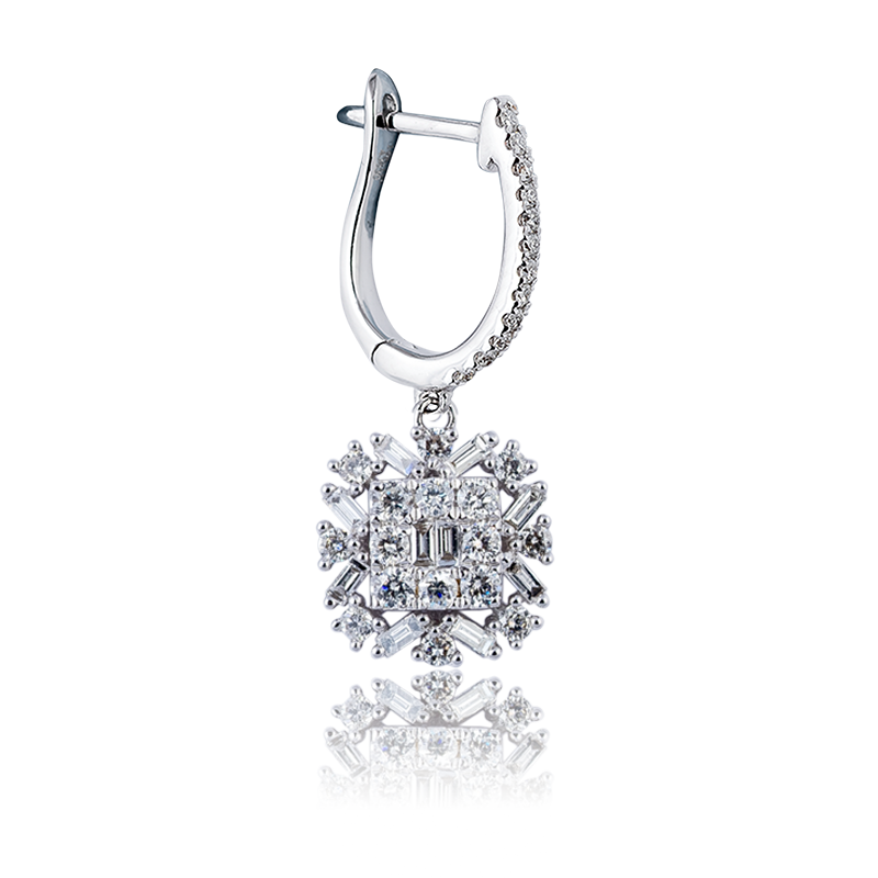 Custom 18ct White Gold Earrings set with diamonds