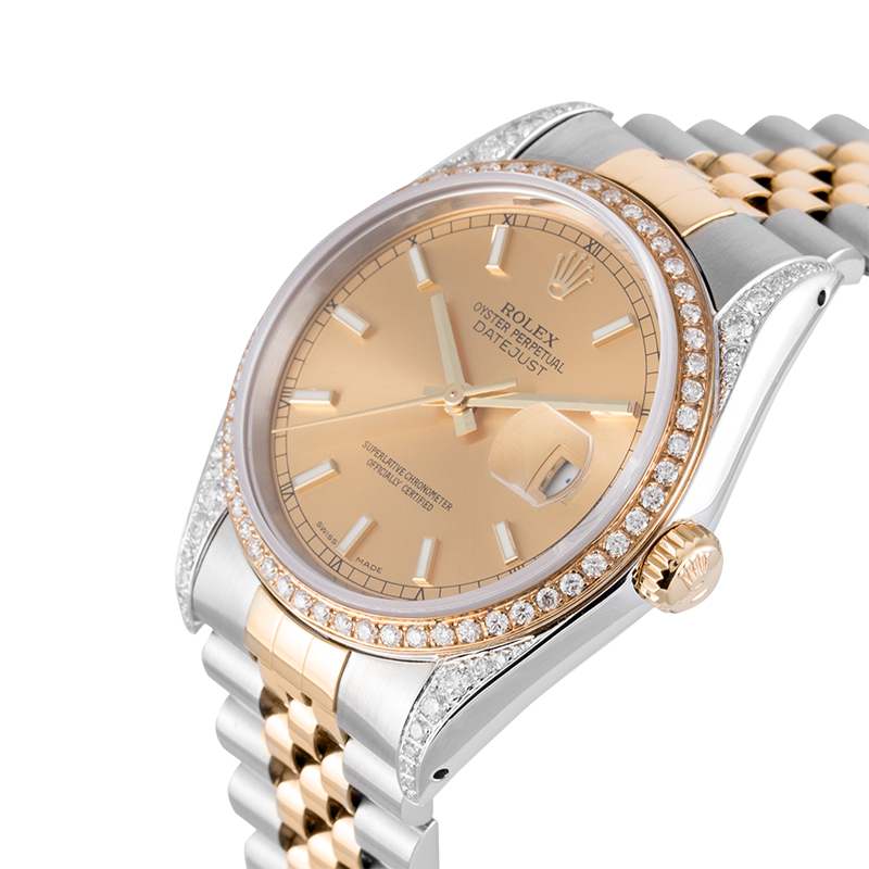 Rolex Datejust 36 Bi-Metal Jubilee Diamond Set Custom Watch 116203