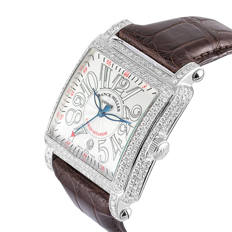 Side view of Franck Muller 10000 H SC Brown Leather Strap
