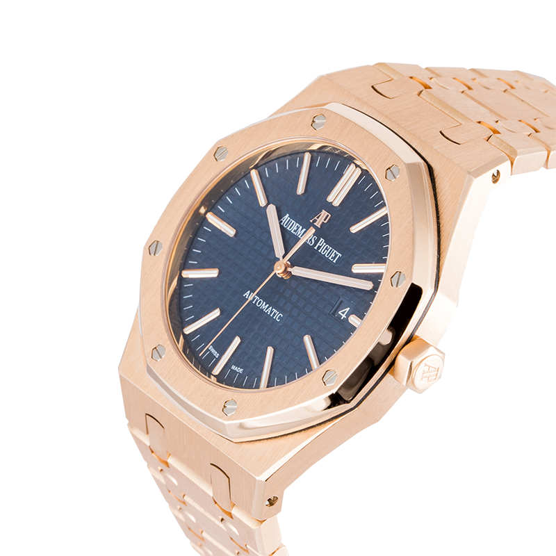 Audemars Piguet Royal Oak 41mm Full Rose Gold Blue Dial 15400OR.OO.1220OR.03