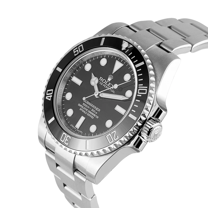 Side view of Rolex Submariner Stainless Steel Black Index 114060