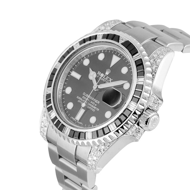 Rolex Submariner Date Diamond Set with Custom Black Bezel 116610LN