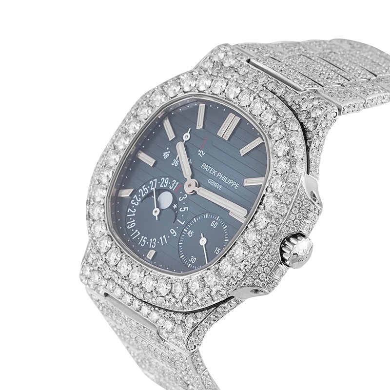 Patek Philippe Nautilus 5712 in Steel Full Custom Diamond Set