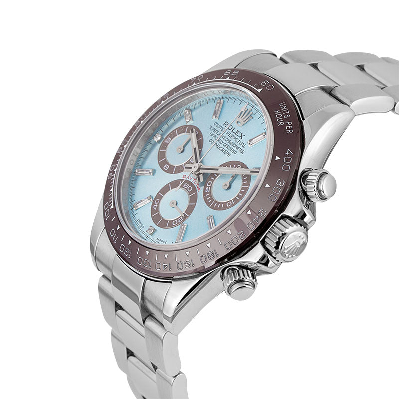 Rolex Daytona in Steel with Custom Ice Blue/Diamonds Dial and Custom Bezel 116520