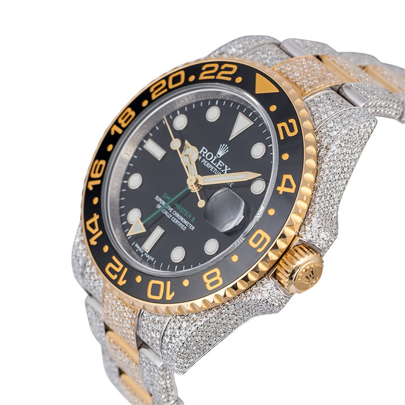 Custom Diamond Set Rolex GMT-Master II Steel/Gold 116713LN