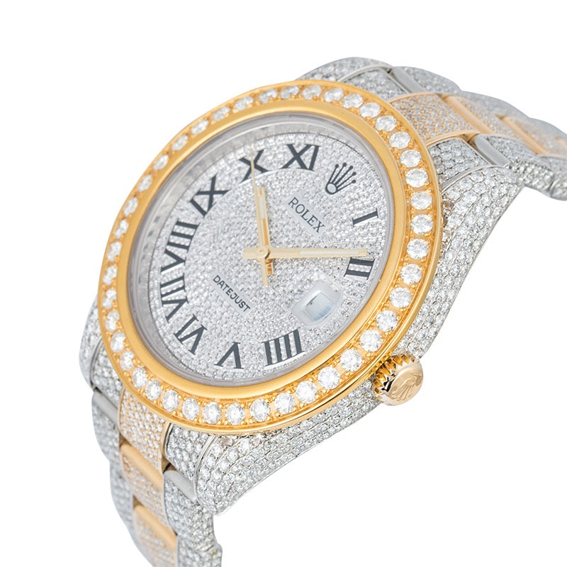 Rolex Datejust 41mm Steel and 18ct Yellow Gold Diamond Set with Diamond PavE Dial 116333