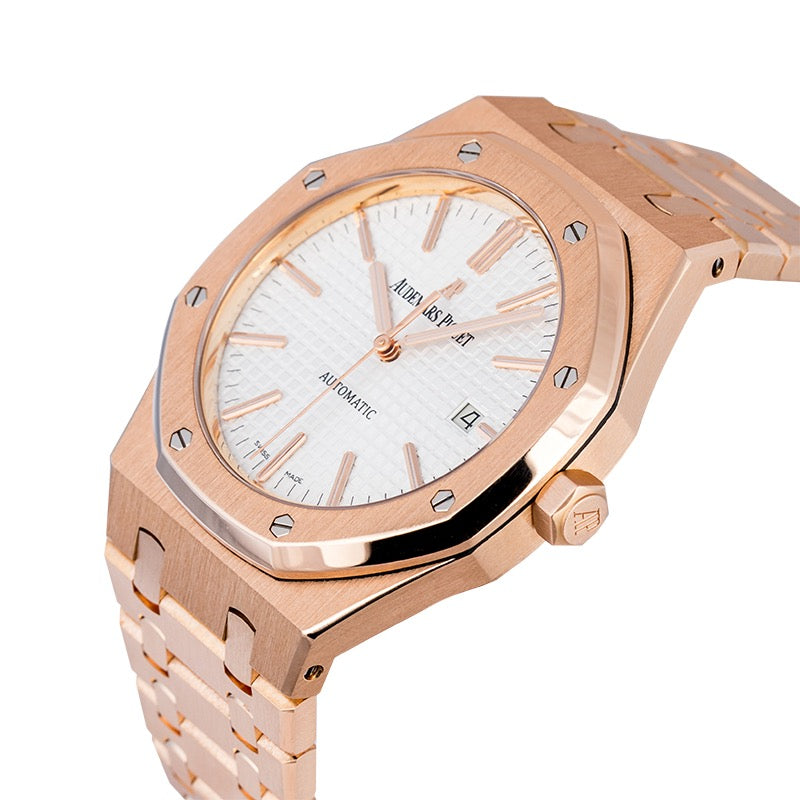 Audemars Piguet Royal Oak 41 Rose Gold with Silver-Toned Dial 15400OR.OO.1220OR.02