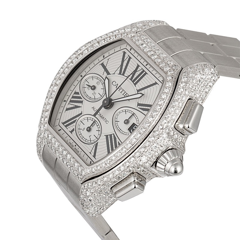 Cartier Roadster Chronograph XL Custom Diamond Set W62019X6