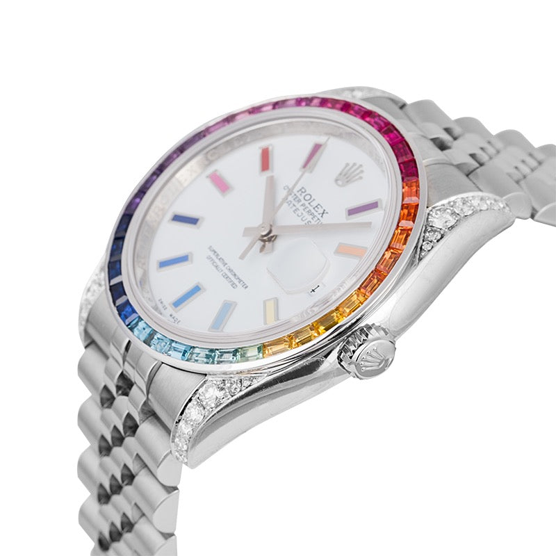 Rolex Datejust 36 Custom Diamond Set with Rainbow Bezel and Dial