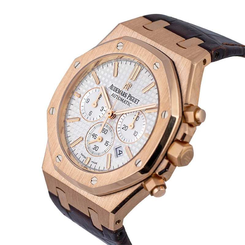 Audemars Piguet Royal Oak Chronograph 41mm Rose Gold White Dial