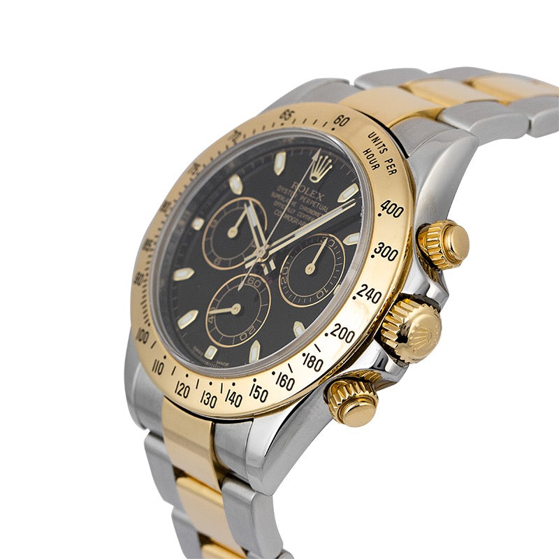 Rolex Daytona Steel and Yellow Gold Black Dial 116523 Watch