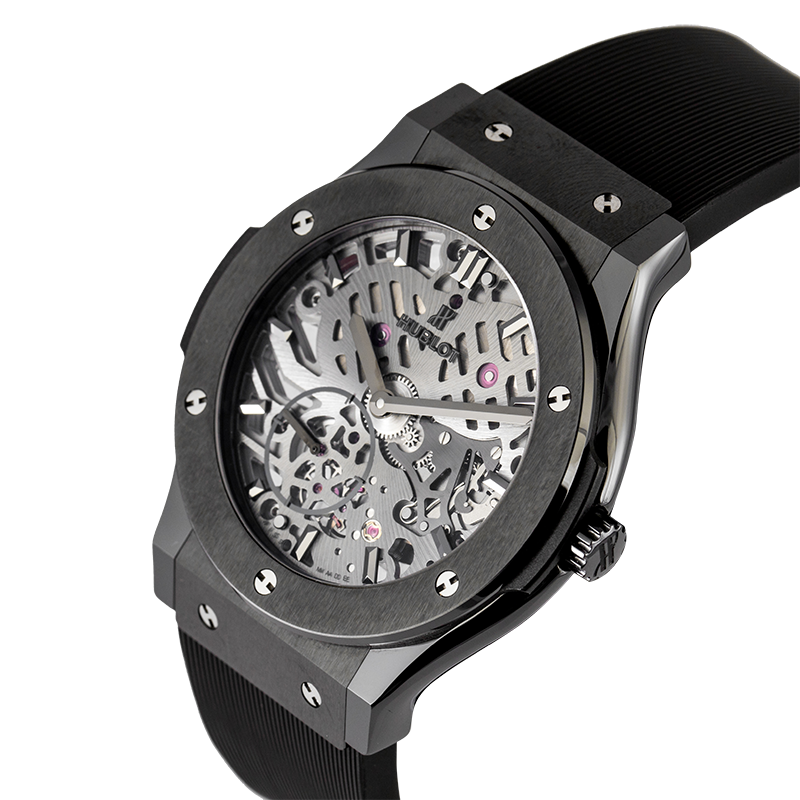 Hublot Classic Fusion All-Black Openwork Dial Rubber Strap 515.CM.0140.LR