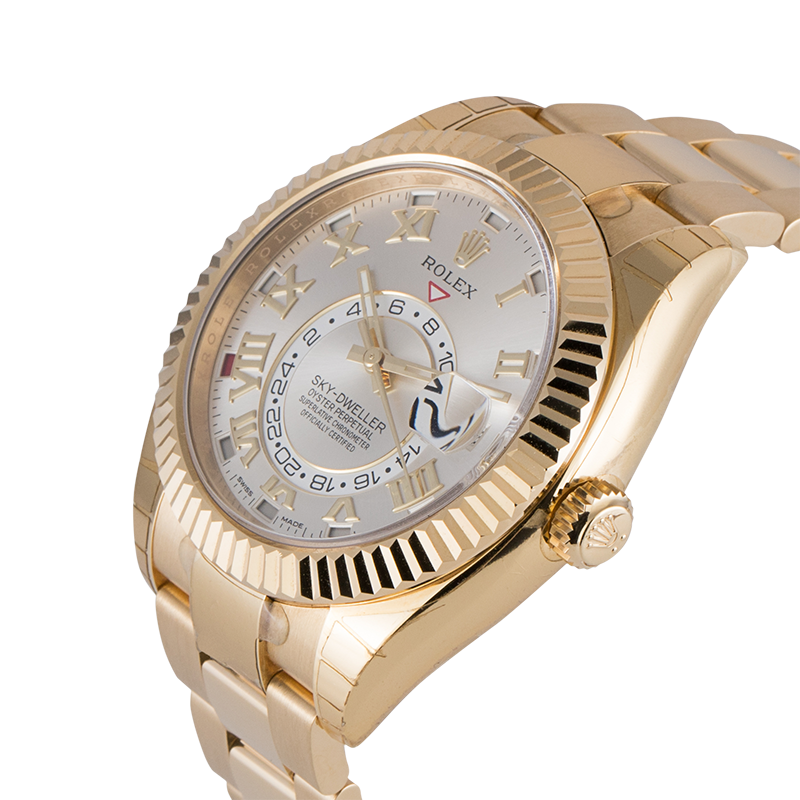 Rolex Sky-Dweller Yellow Gold Silver/Roman 326938