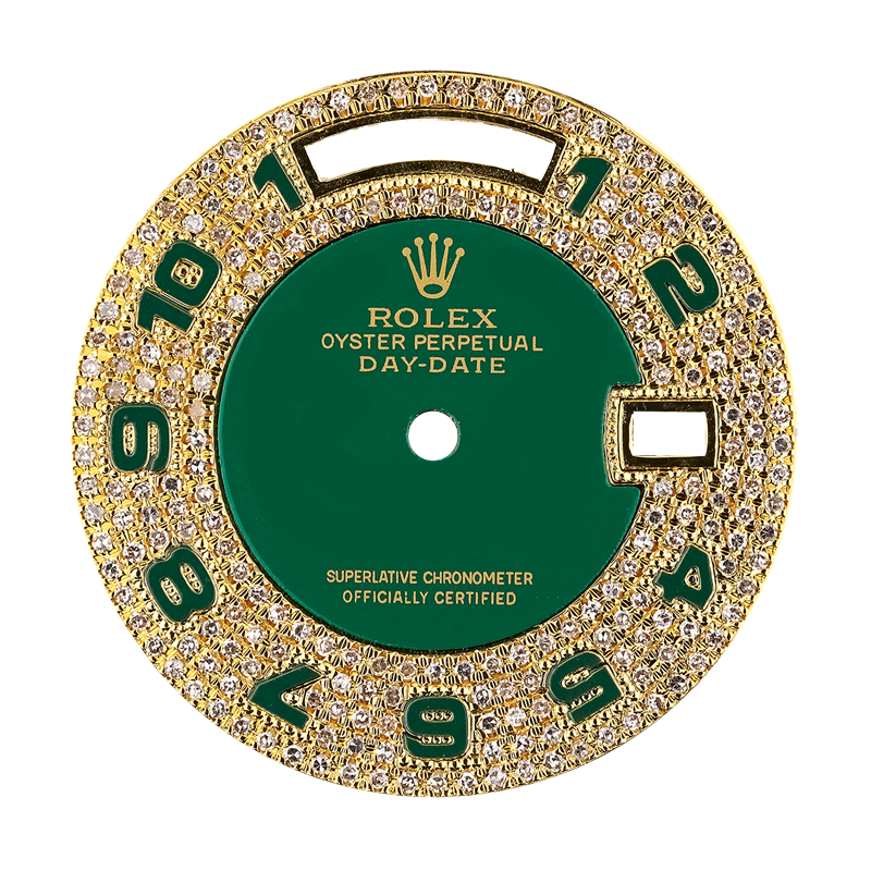 Rolex Day-Date 36mm Green/Gold Diamond Set Custom Dial