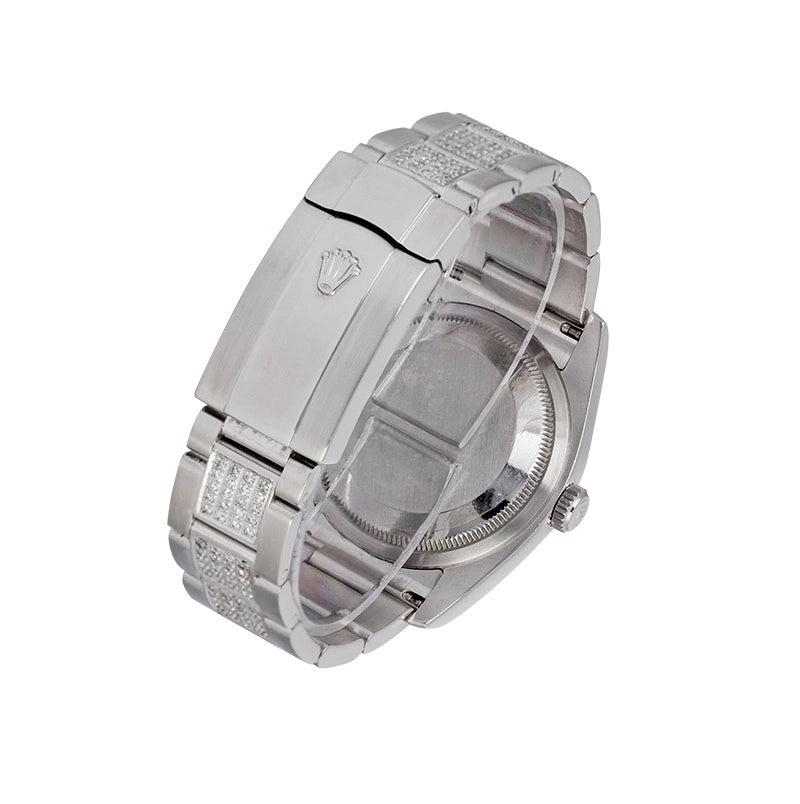 Side view of Custom Diamond Set Rolex Datejust 36 116200