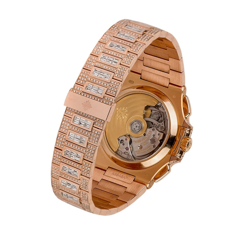 Custom Diamond Set Rose Gold Patek Philippe Nautilus 5980