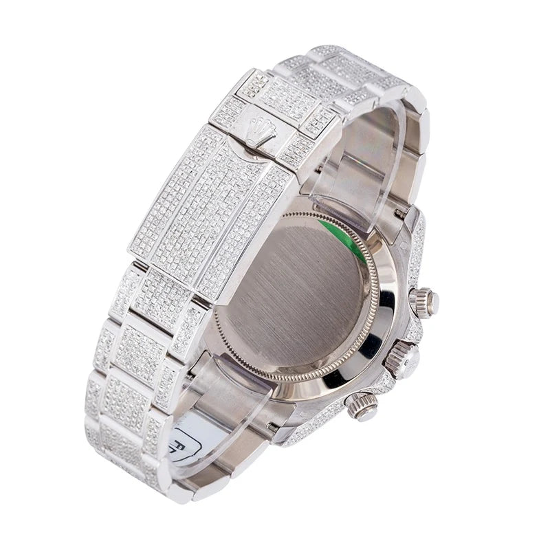 Back view of Rainbow Rolex Daytona 18ct White Gold 116509