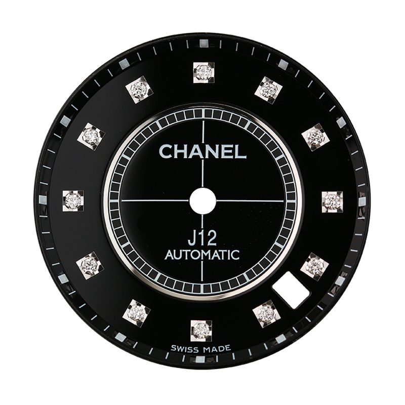 Chanel J12 38mm Black/ Diamond Hour Markers Custom Dial