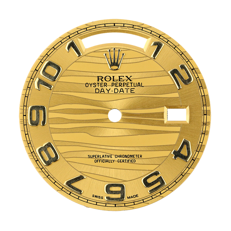 Rolex Day-Date 36mm Gold Wave Original Factory Dial