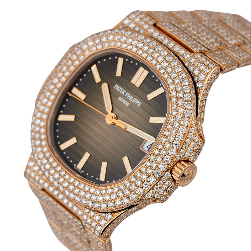 Custom Diamond Set Patek Philippe Nautilus Rose Gold 5711/1R Watch